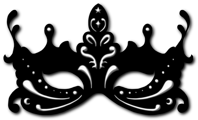 A Masked Ball Mask - black with silver highlights