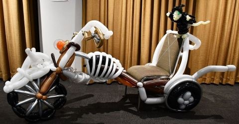 Death's "Motorcycle" featuring the Death of Rats, all created as a balloon sculpture by Matt Falloon